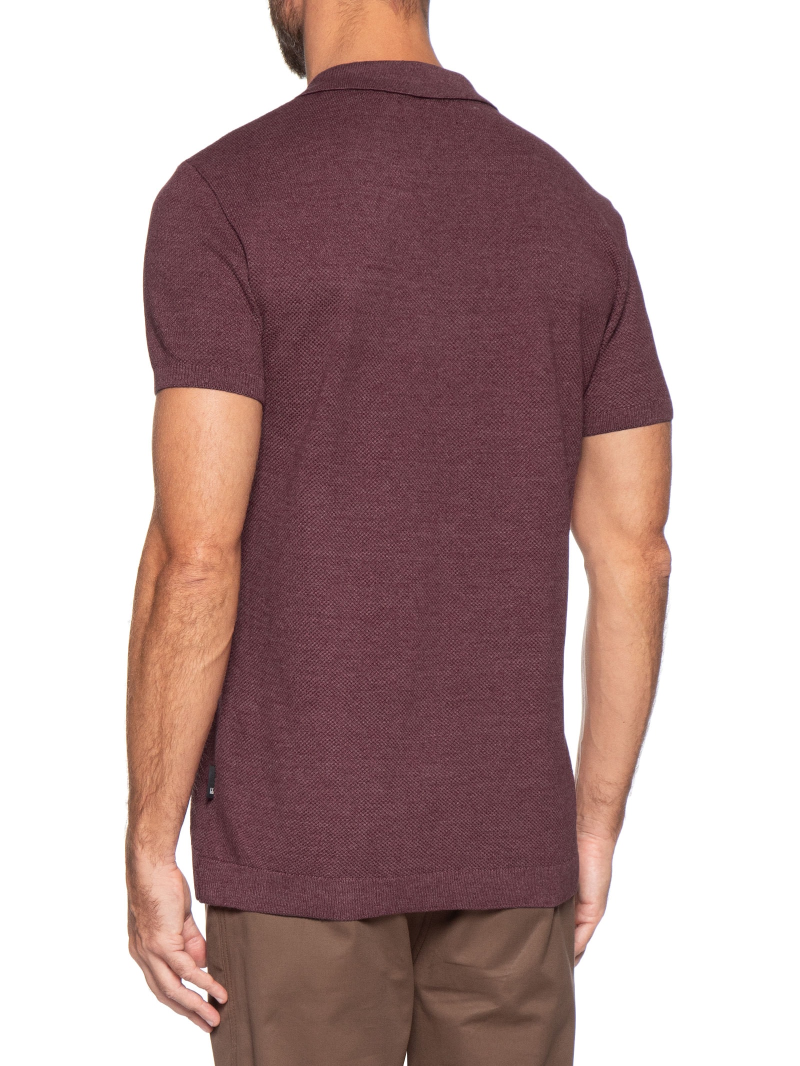 Pólo Masculina Tricot Mescla Roman Vermelho Foxton