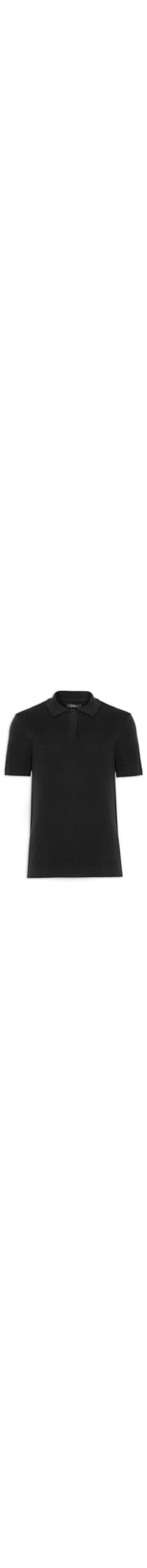 Polo Masculina Tricot Mini Waffle - Preto