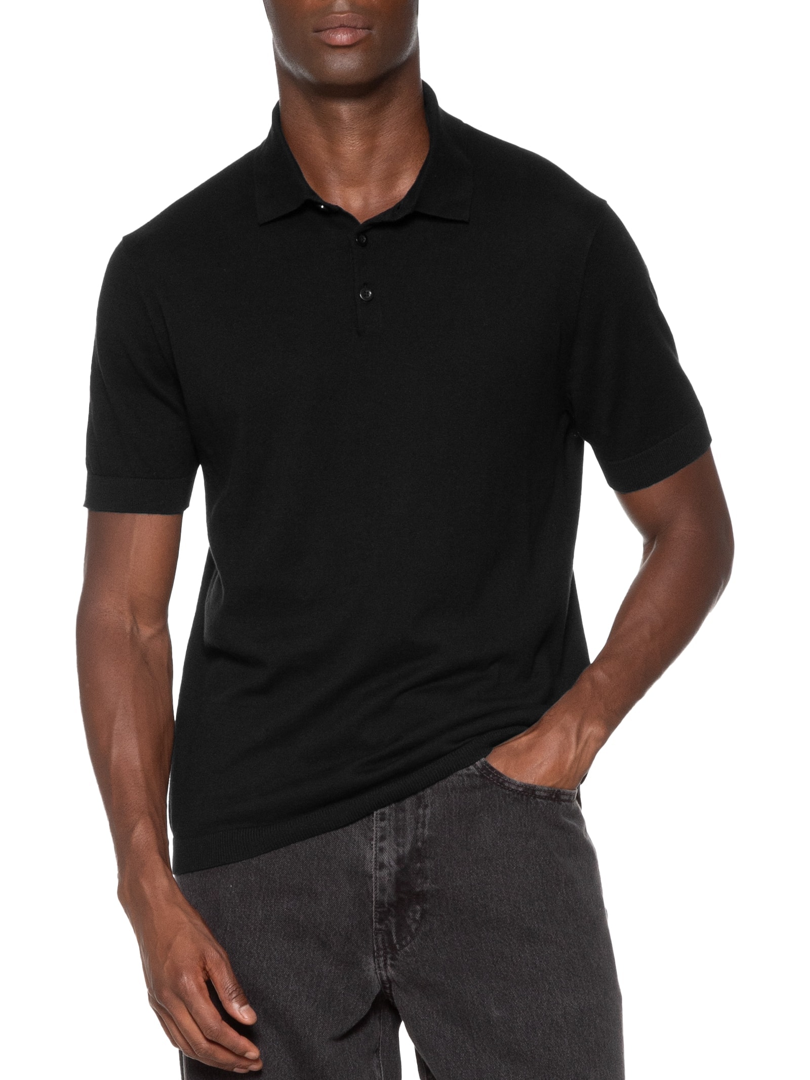Reserva - Polo Masculina Tricot - Preto
