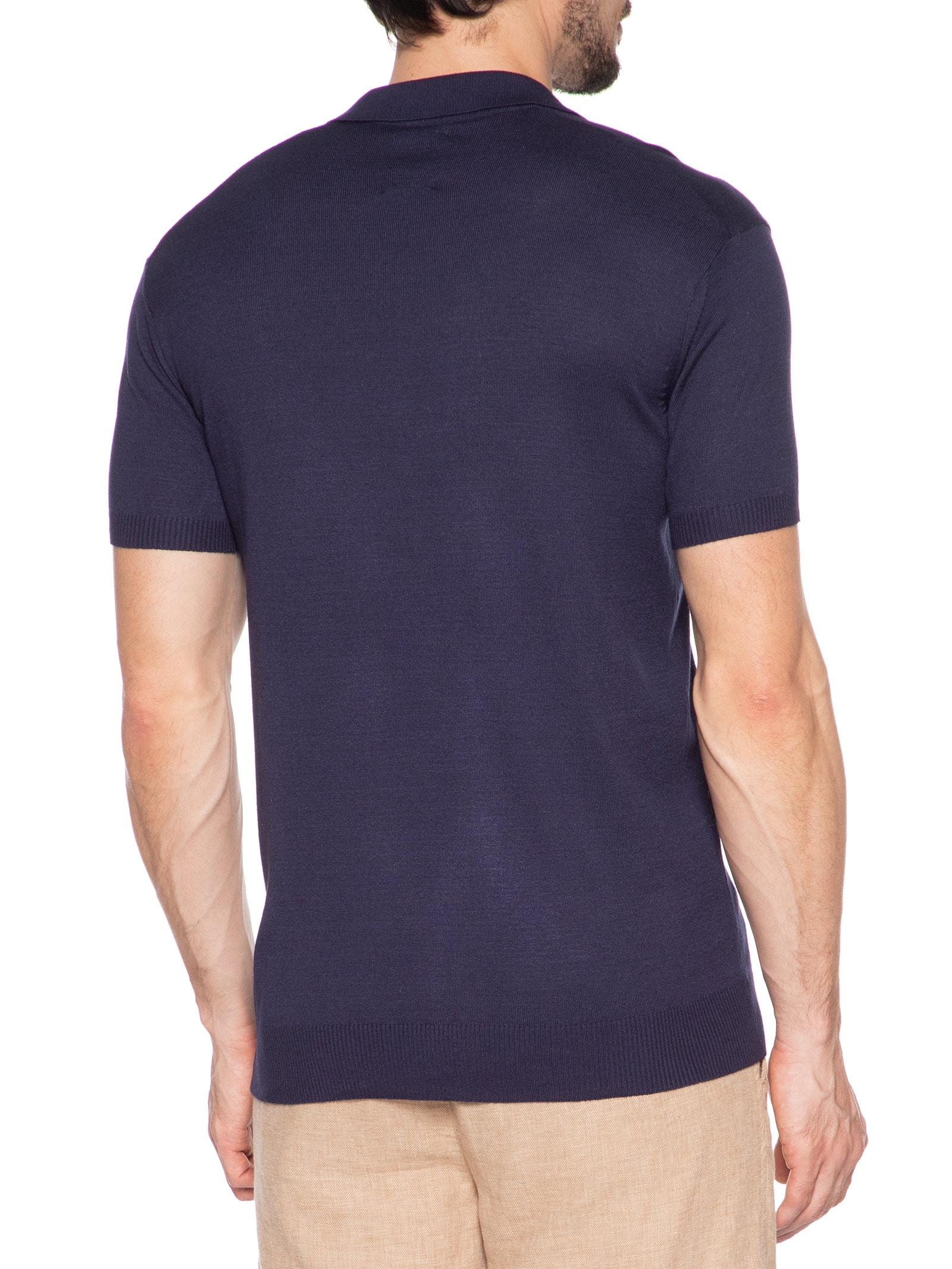 Polo Masculina Tricot Resort Azul Pineapple