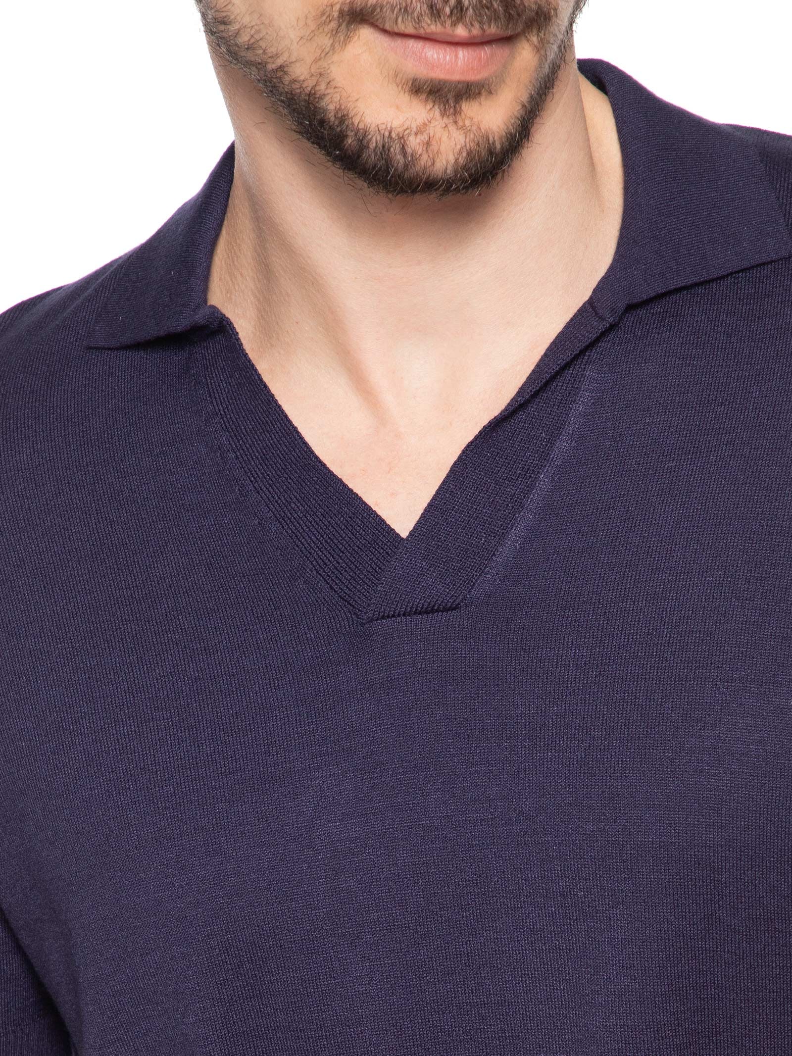 Polo Masculina Tricot Resort Azul Pineapple