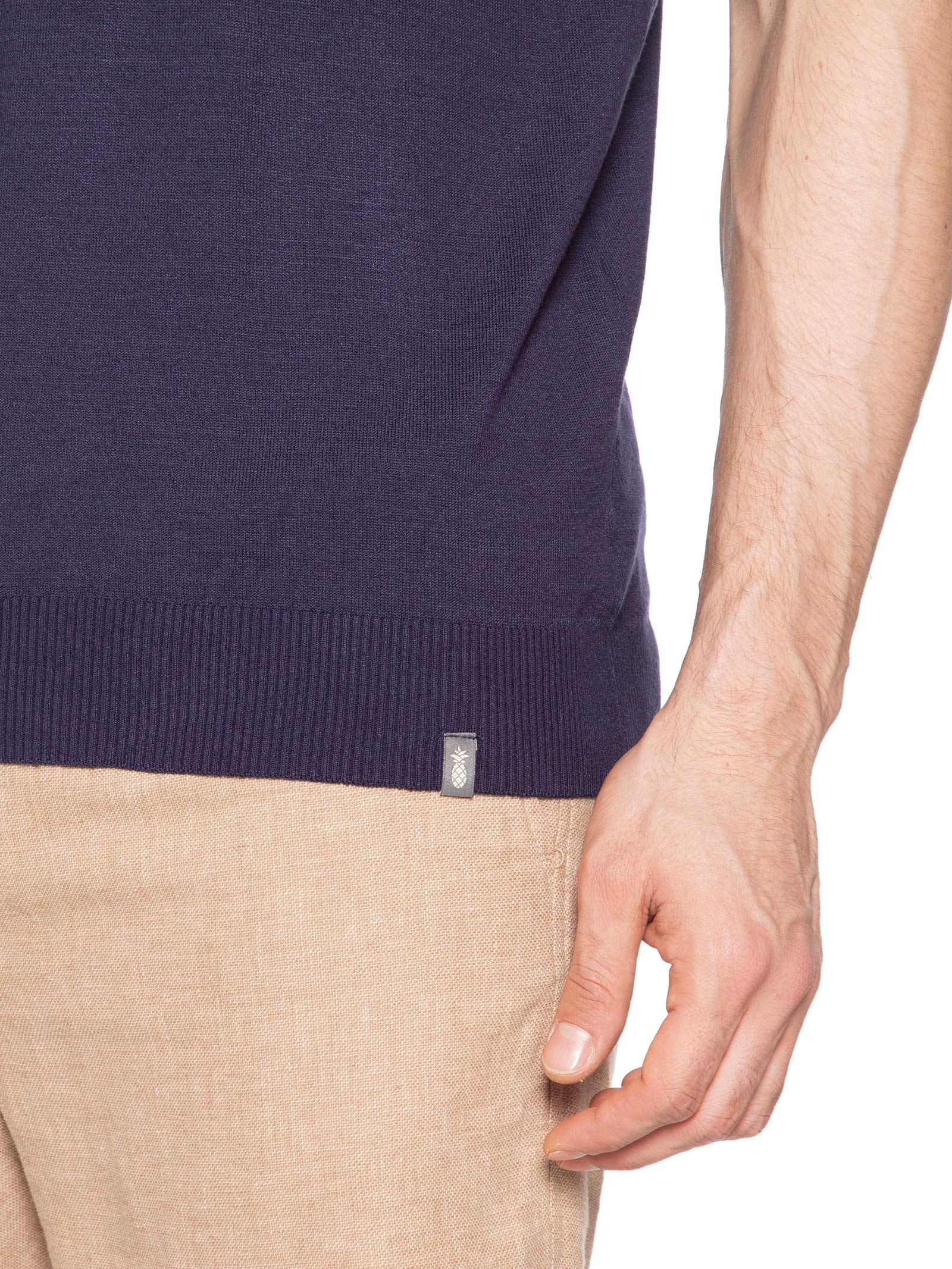 Polo Masculina Tricot Resort Azul Pineapple