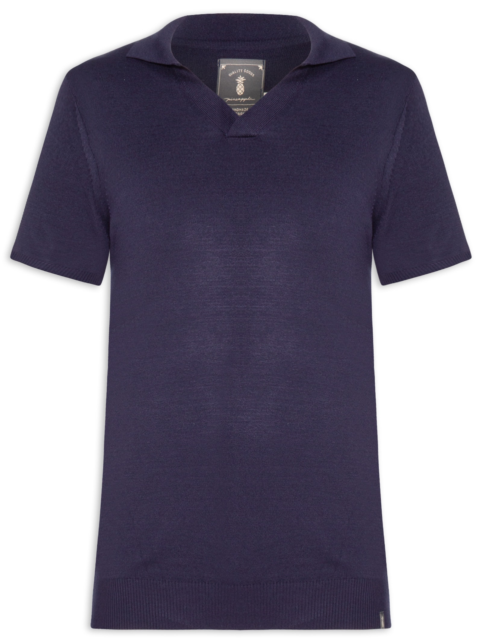 Polo Masculina Tricot Resort Azul Pineapple