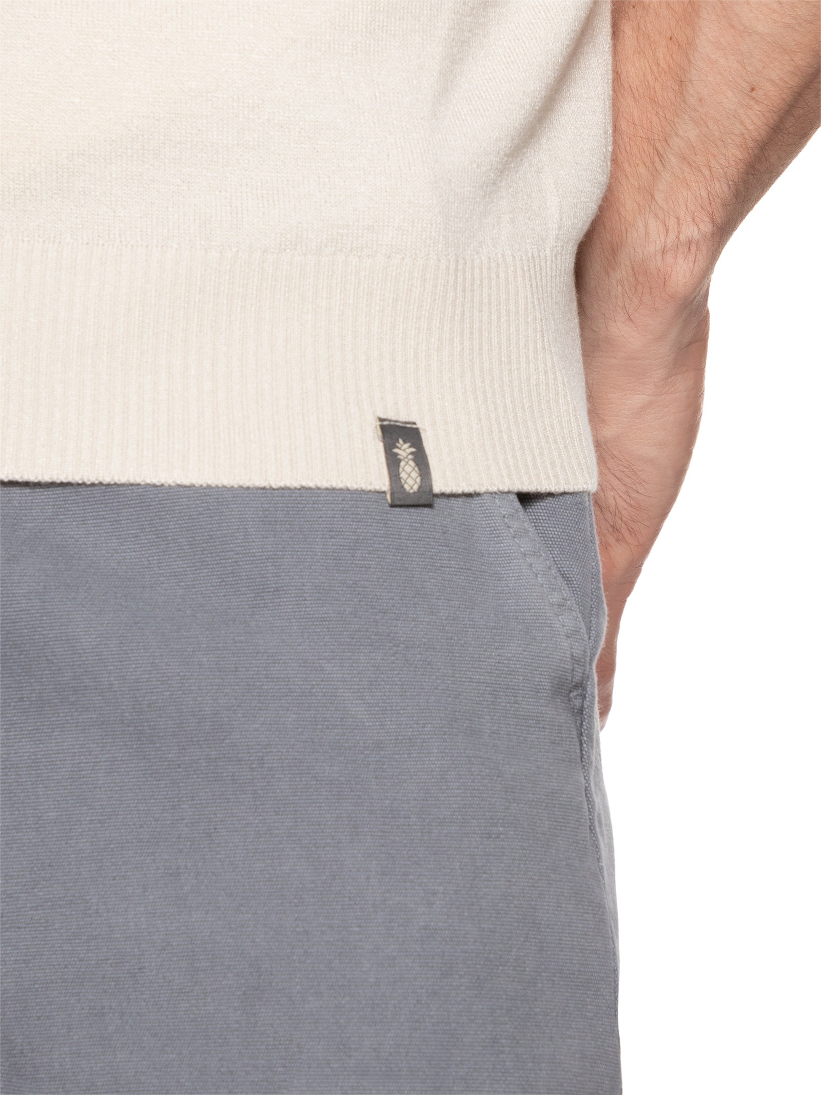 Polo Masculina Tricot Resort Bege Pineapple