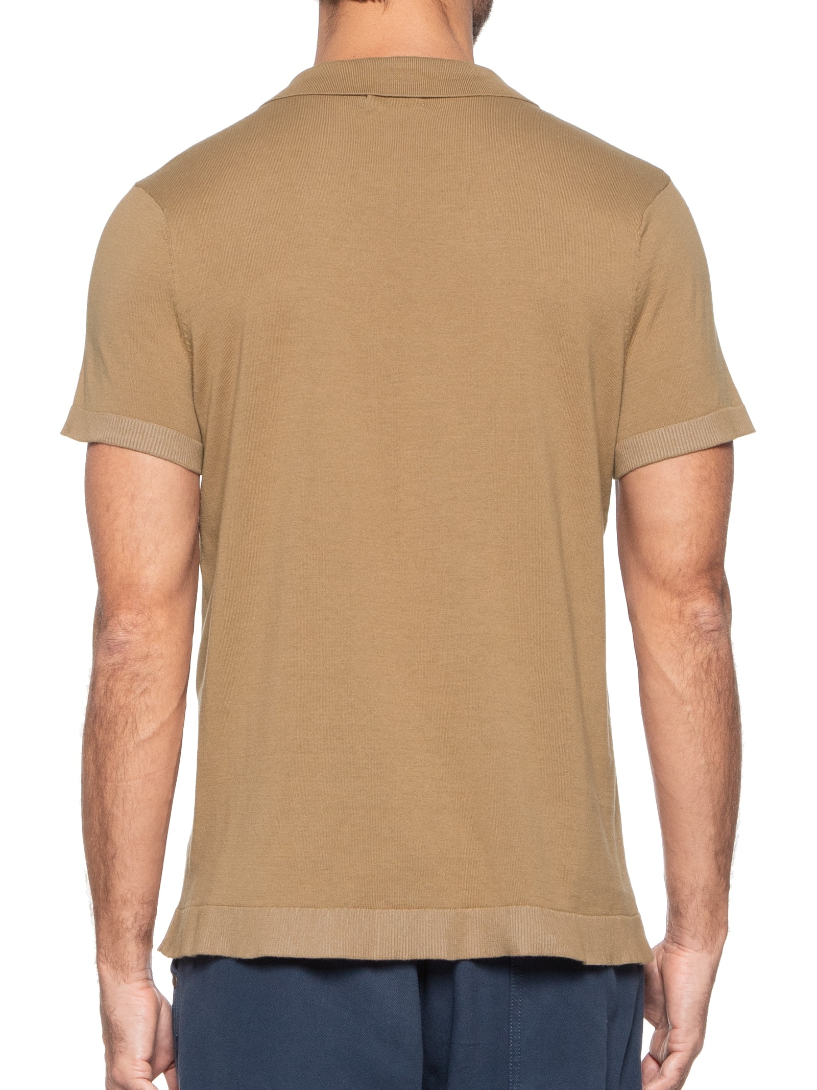 Foxton - Polo Masculina Tricot Ziper Fine - Marrom