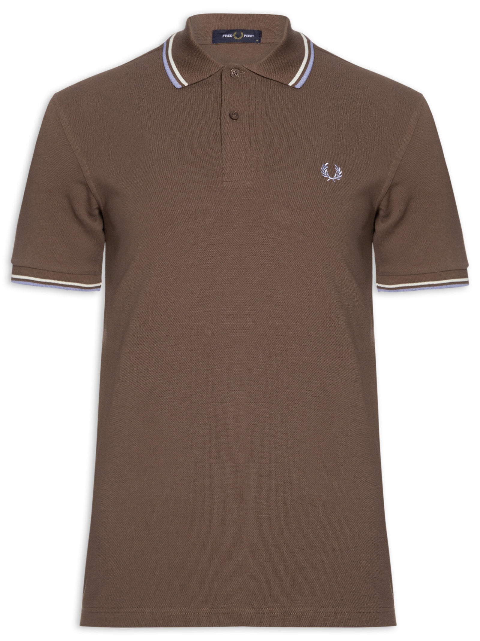 Fred Perry - Polo Masculina Twin Tipped - Marrom