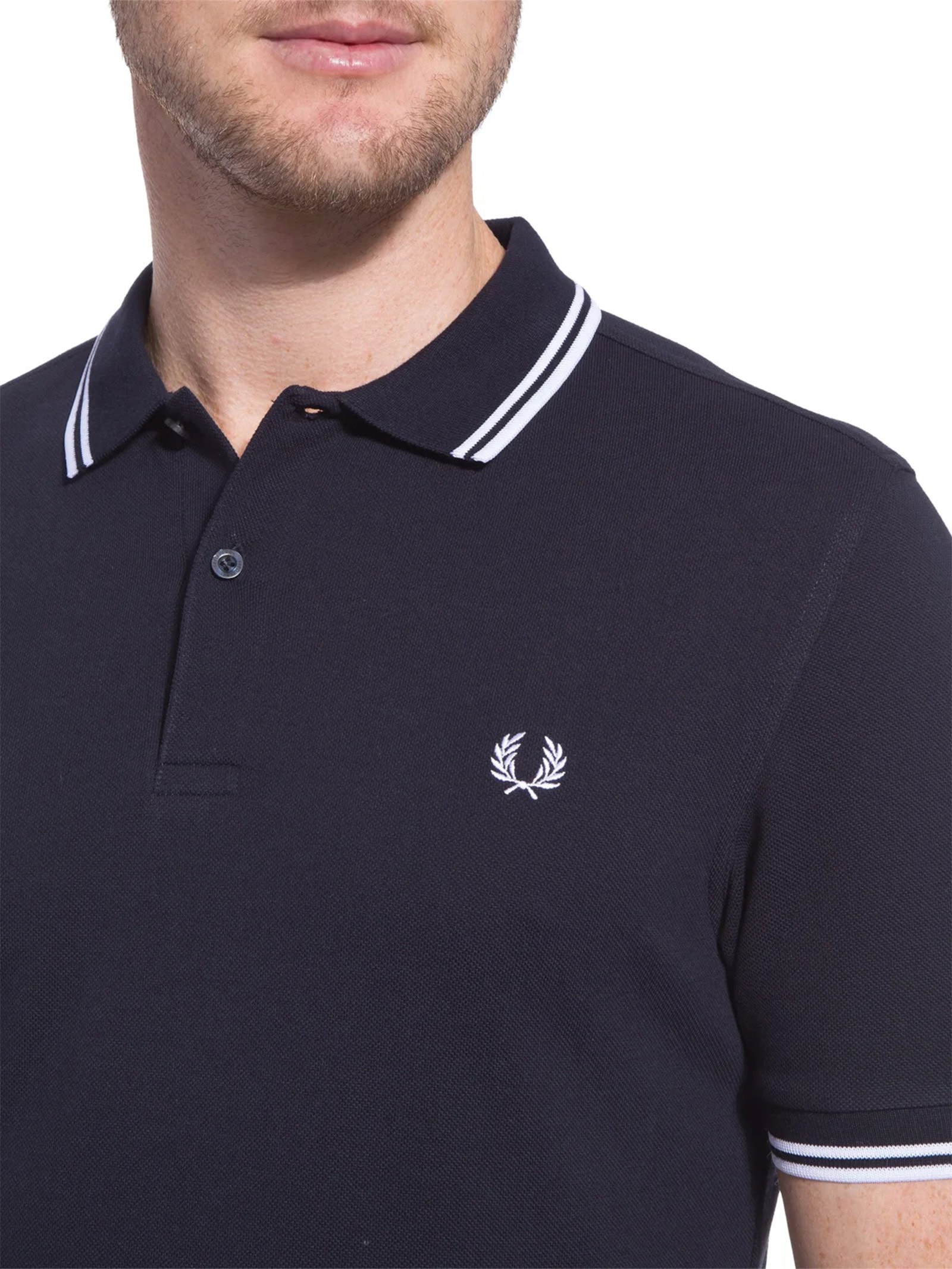 Polo Masculina Twin Tipped Preto Fred Perry