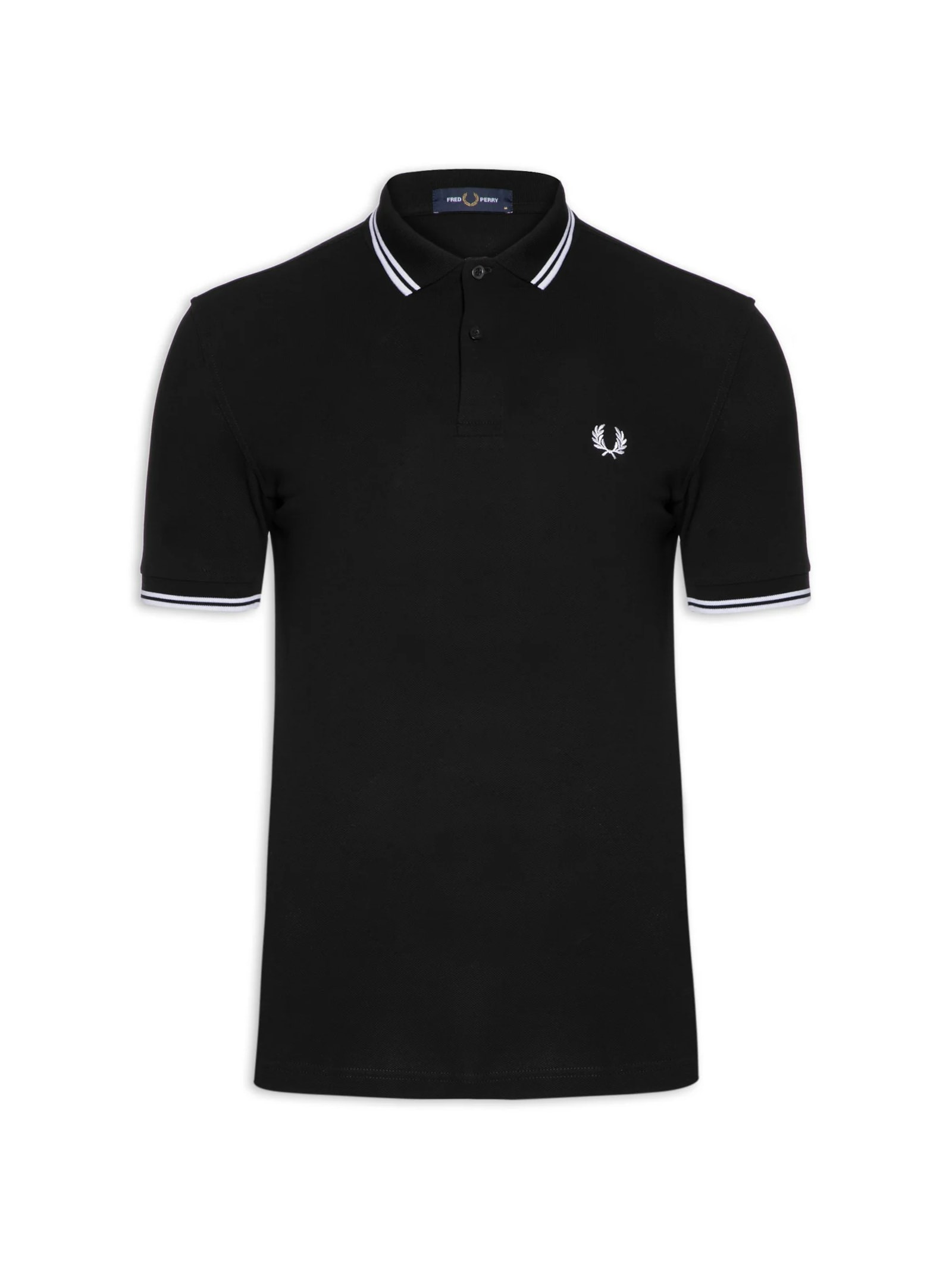 Polo Masculina Twin Tipped Preto Fred Perry