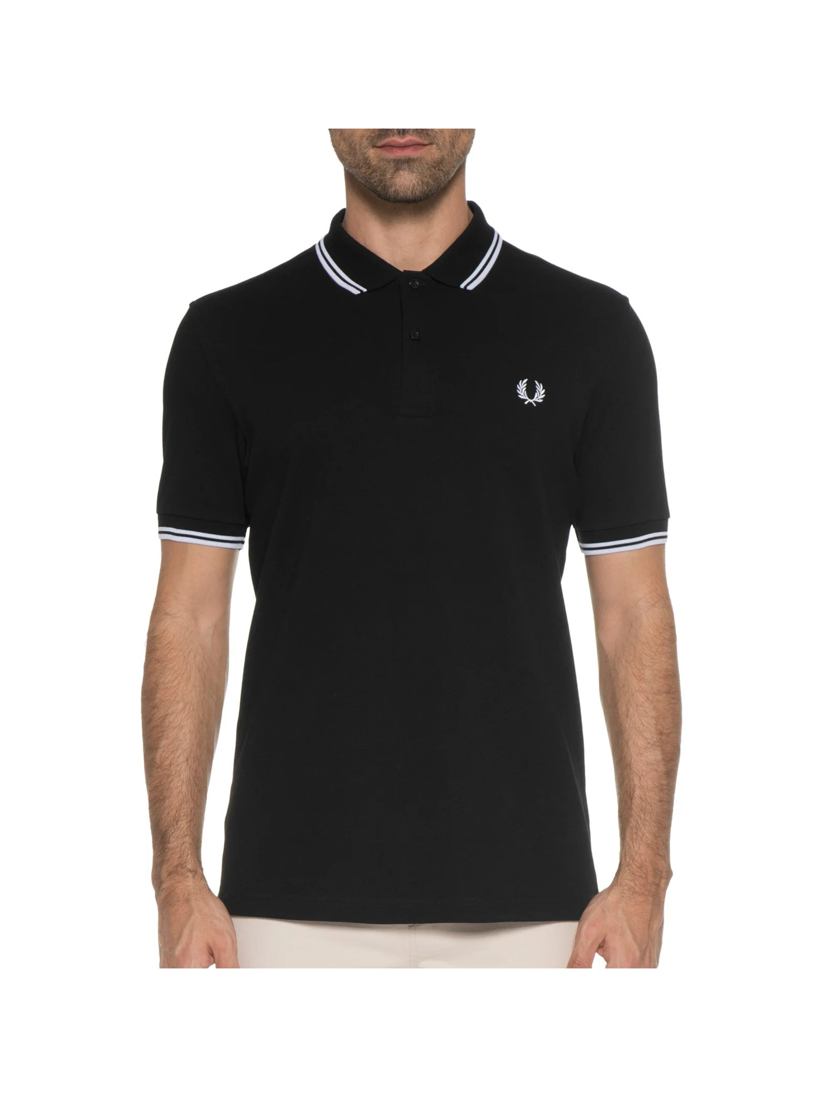 Polo Masculina Twin Tipped Preto Fred Perry