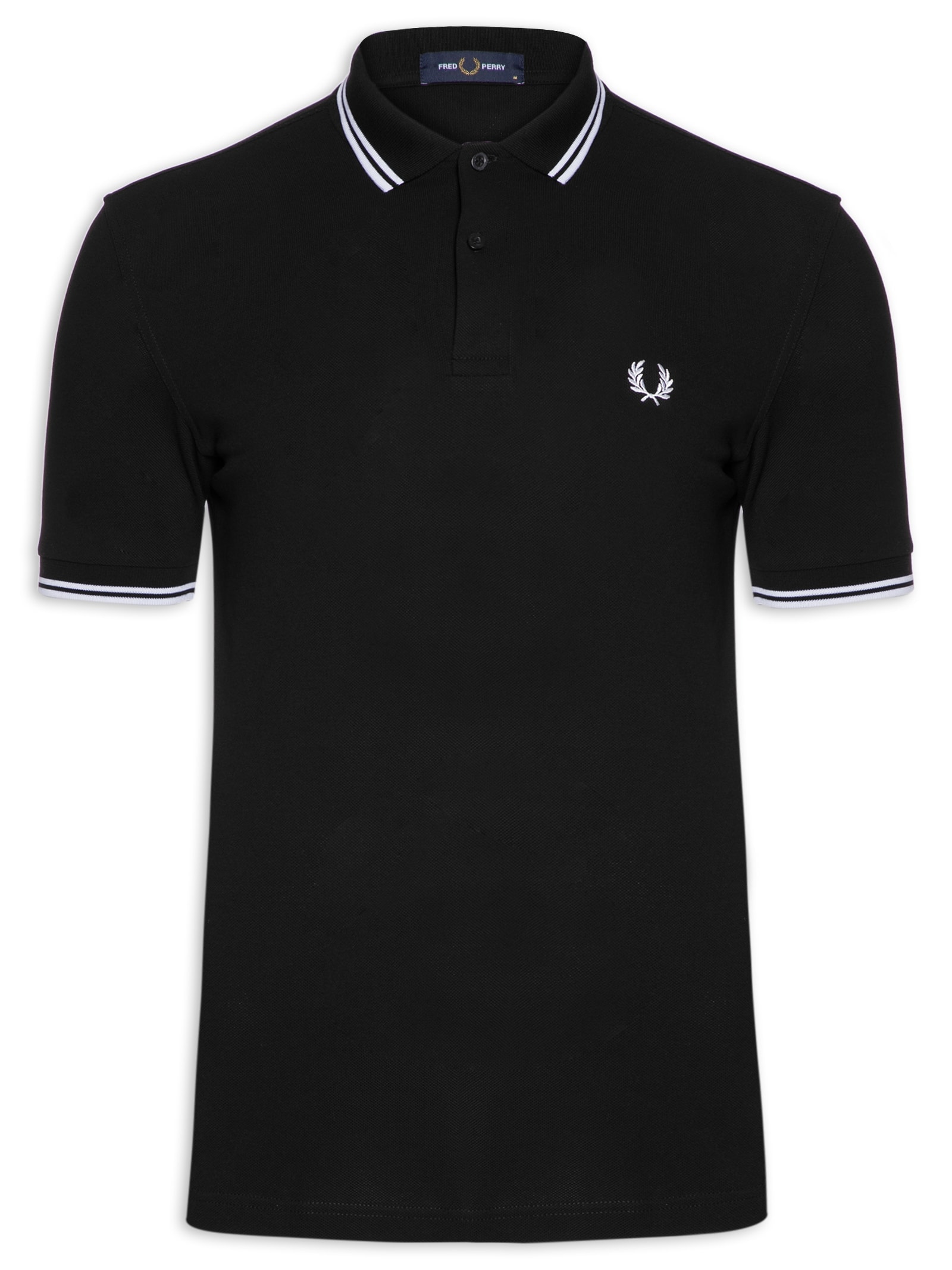 Polo Masculina Twin Tipped Preto Fred Perry