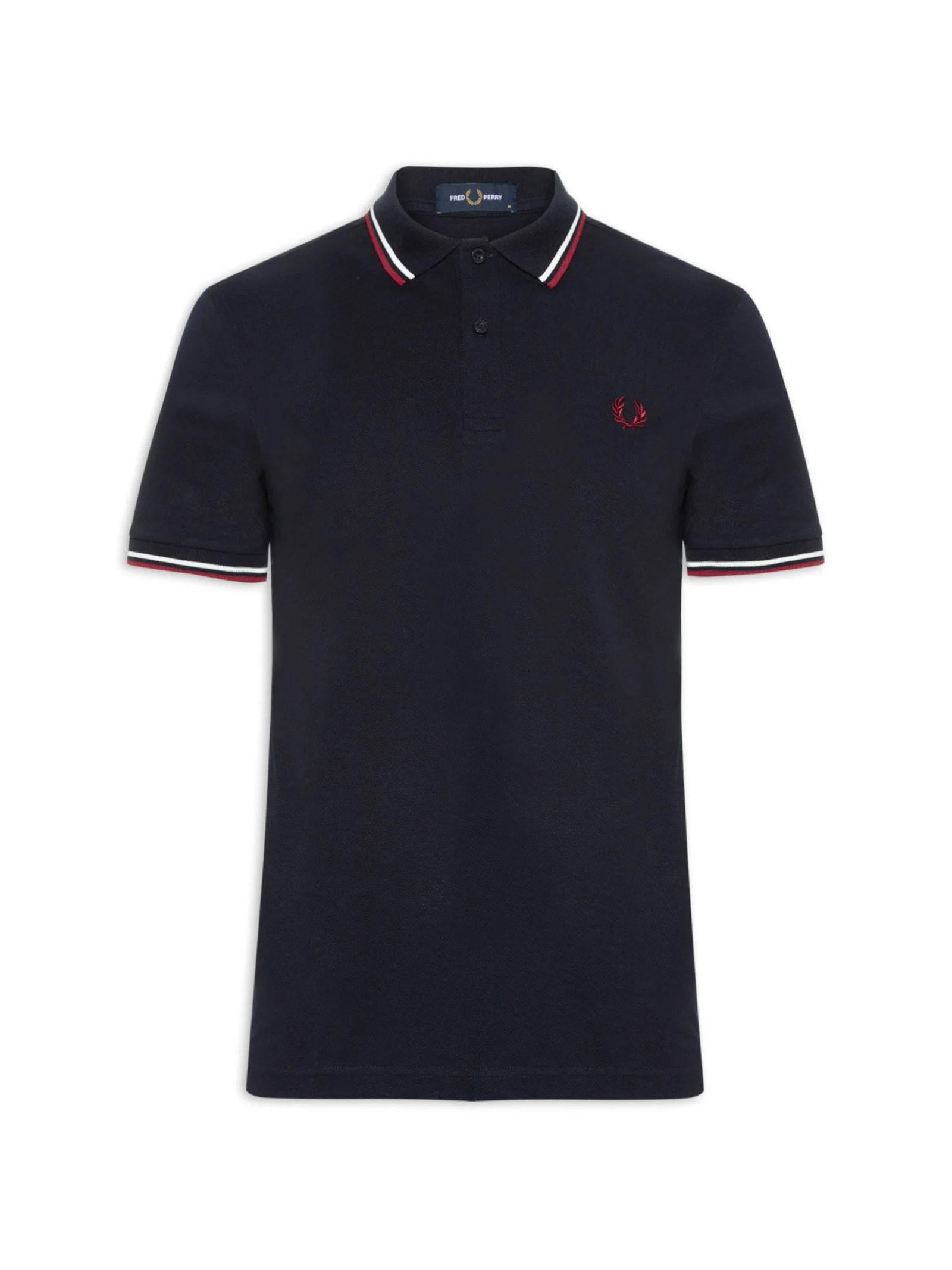 Polo Masculina Twin Tipped Regular Fit Azul Fred Perry