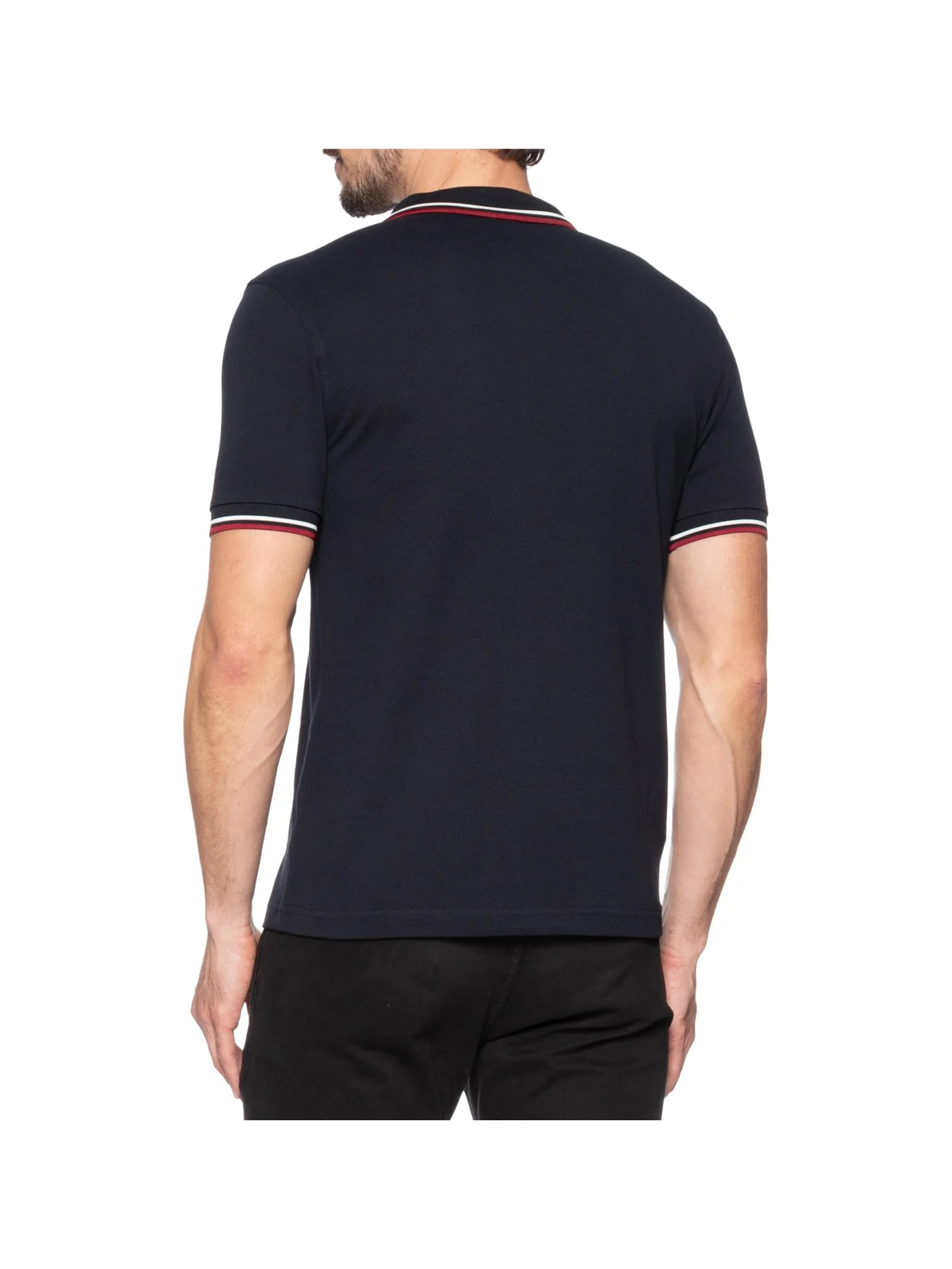 Polo Masculina Twin Tipped Regular Fit Azul Fred Perry