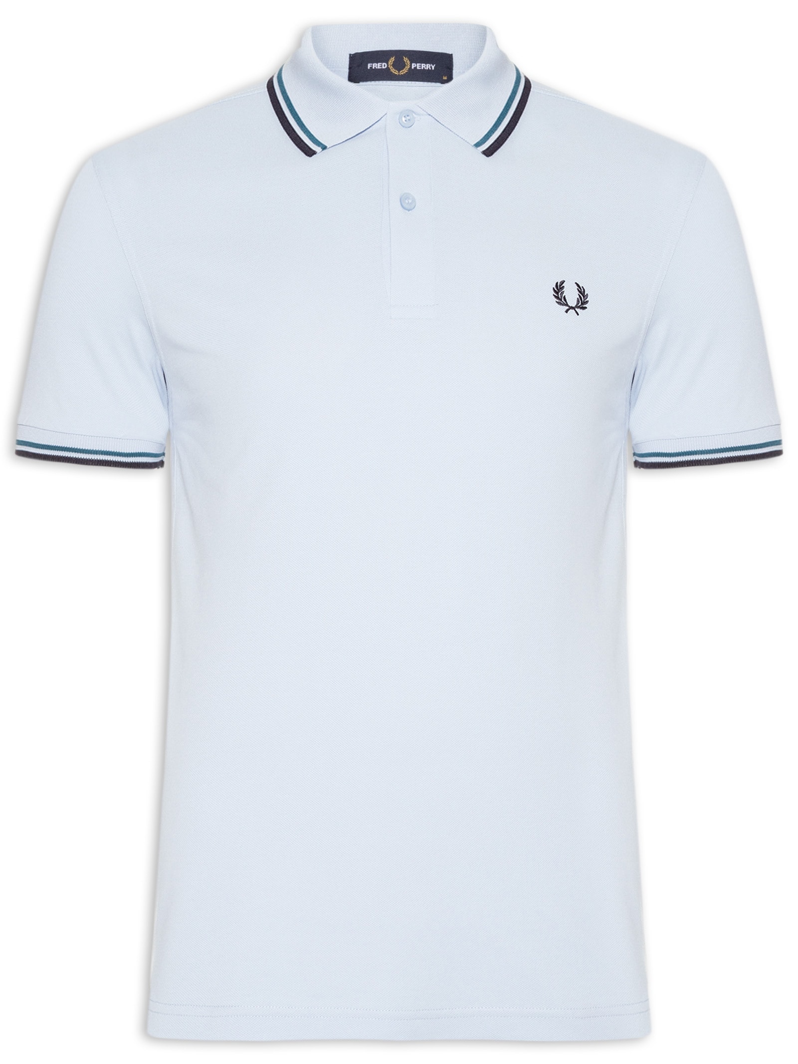 Polo Masculina Twin Tipped Regular Fit Azul  Fred Perry