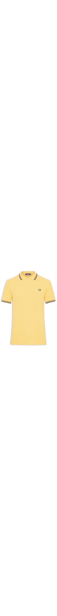 Polo Masculina Twin Tipped Regular Fit Em Piquet De Algodão - Amarelo