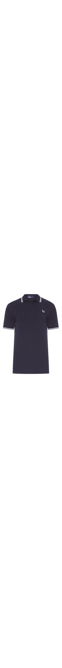 Polo Masculina Twin Tipped Regular Fit Em Piquet De Algodão - Azul