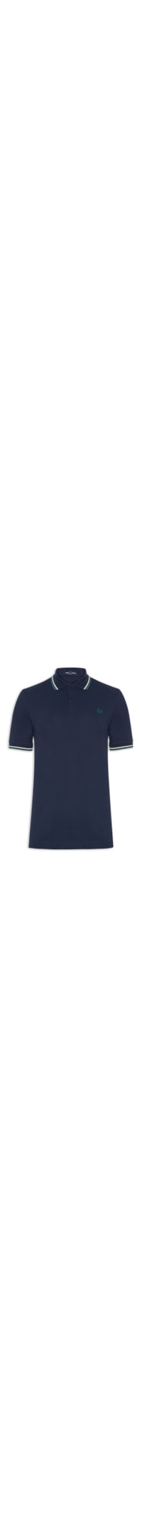 Polo Masculina Twin Tipped Regular Fit Em Piquet de Algodão - Azul