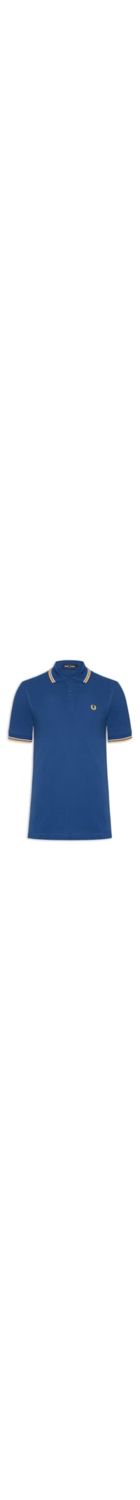 Polo Masculina Twin Tipped Regular Fit Em Piquet de Algodão - Azul