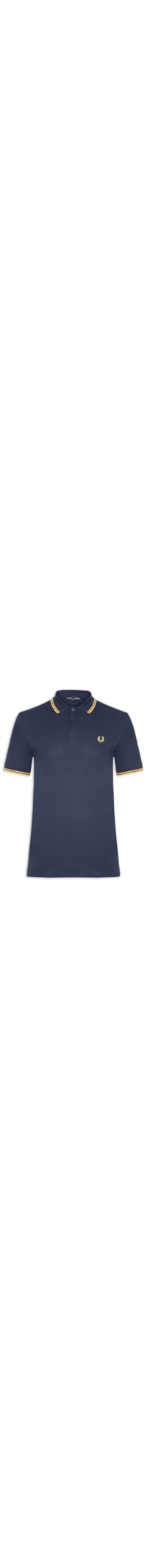 Polo Masculina Twin Tipped Regular Fit Em Piquet De Algodão - Azul