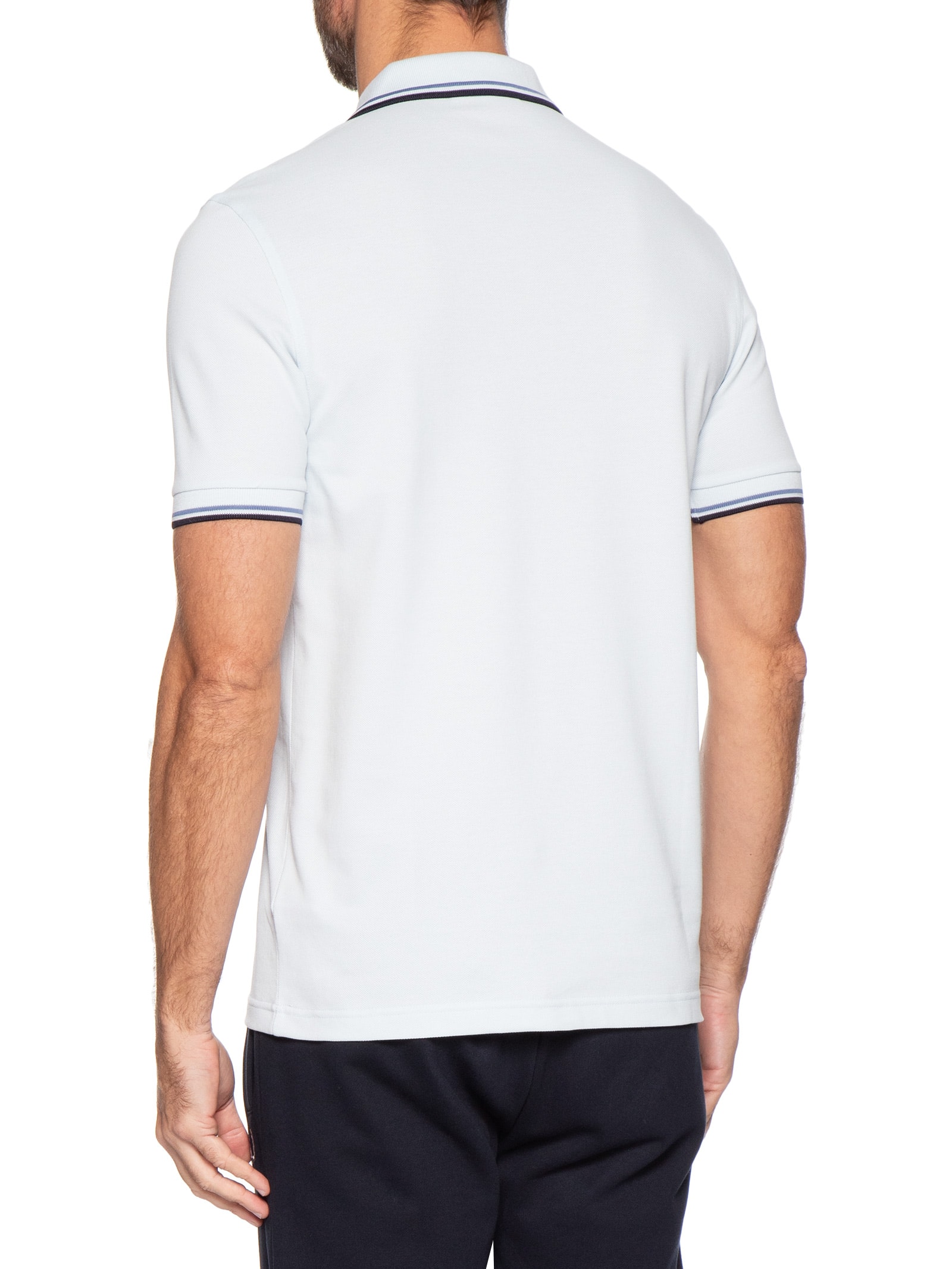 Polo Masculina Twin Tipped Regular Fit Em Piquet De Algodão Azul Fred Perry