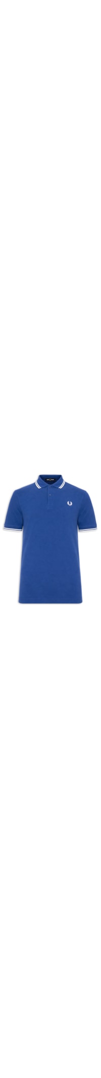 Polo Masculina Twin Tipped Regular Fit Em Piquet De Algodão - Azul