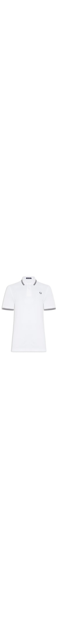 Polo Masculina Twin Tipped Regular Fit Em Piquet De Algodão - Branco
