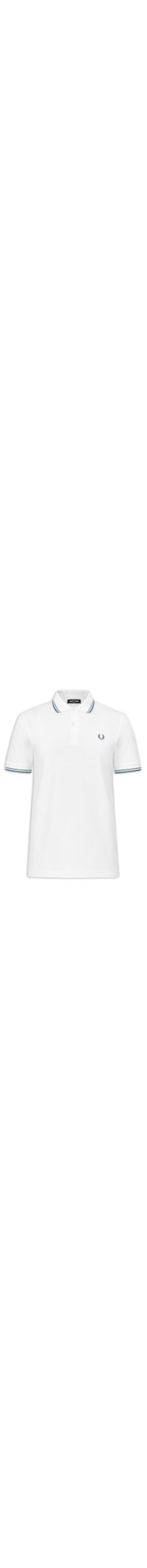 Polo Masculina Twin Tipped Regular Fit Em Piquet De Algodão - Branco