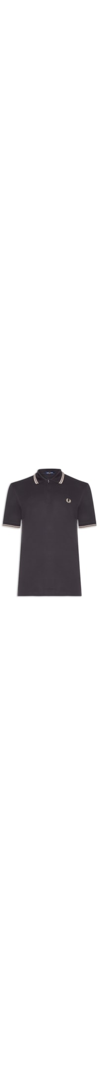 Polo Masculina Twin Tipped Regular Fit em Piquet de Algodão - Cinza