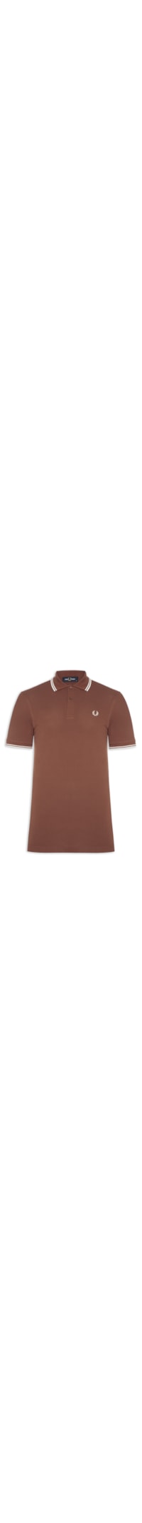 Polo Masculina Twin Tipped Regular Fit Em Piquet de Algodão - Marrom