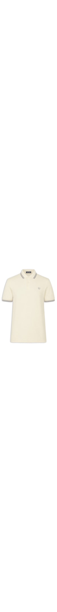 Polo Masculina Twin Tipped Regular Fit Em Piquet De Algodão - Off White