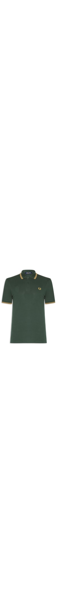 Polo Masculina Twin Tipped Regular Fit em Piquet de Algodão - Verde