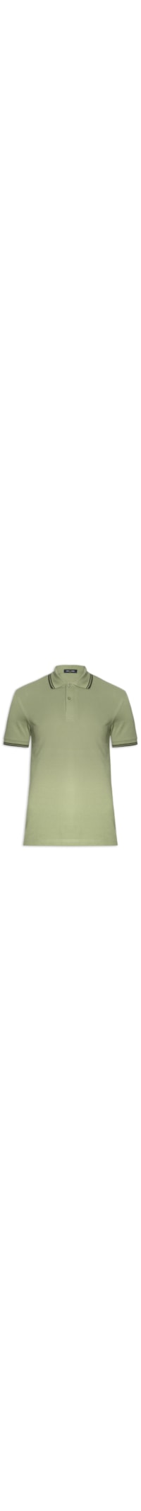 Polo Masculina Twin Tipped Regular Fit Em Piquet De Algodão - Verde