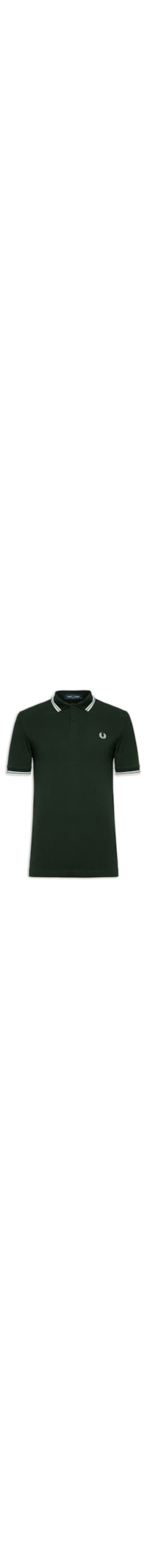 Polo Masculina Twin Tipped Regular Fit Em Piquet De Algodão - Verde