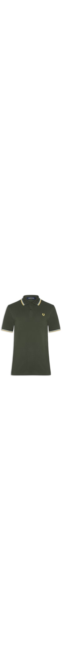 Polo Masculina Twin Tipped Regular Fit Em Piquet De Algodão - Verde
