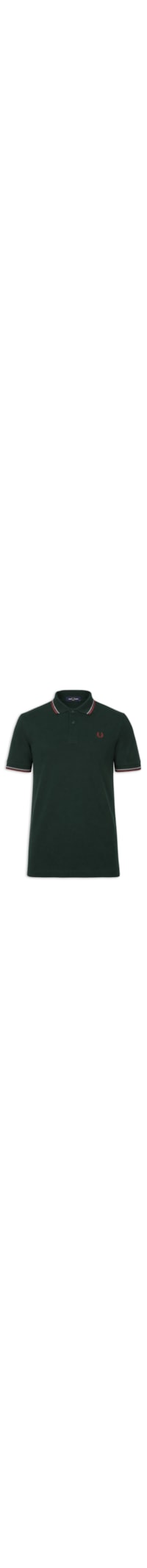 Polo Masculina Twin Tipped Regular Fit Em Piquet De Algodão - Verde