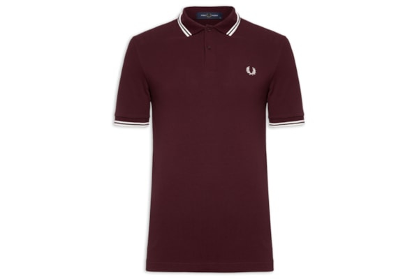 Polo Masculina Twin Tipped Regular Fit Em Piquet De Algodão - Vermelho