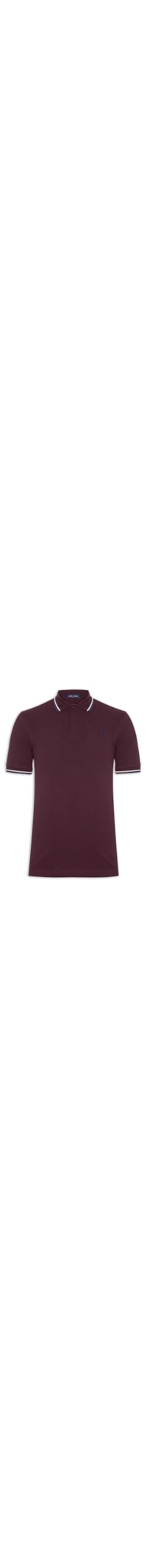 Polo Masculina Twin Tipped Regular Fit Em Piquet de Algodão - Vinho
