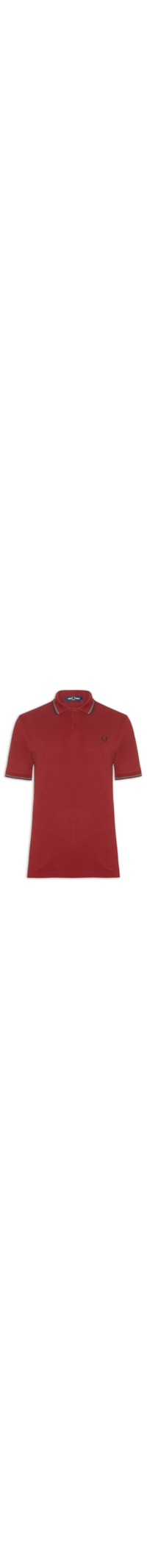 Polo Masculina Twin Tipped Regular Fit Piquet Algodão - Vermelho