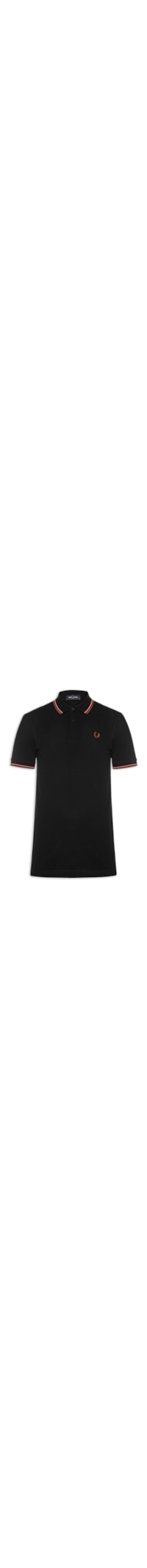 Polo Masculina Twin Tipped Regular Fit - Preto