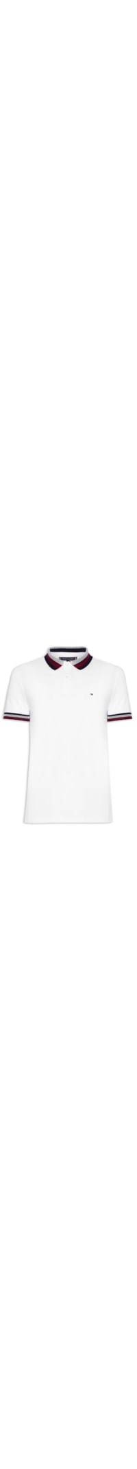 Polo Masculina Two Tone Shado Collar Reg - Branco