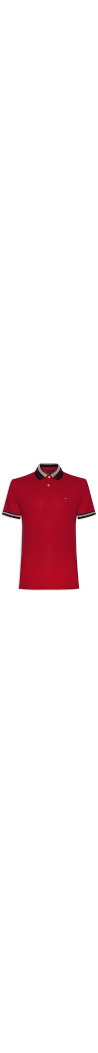 Polo Masculina Two Tone Shado Collar Regular - Vermelho