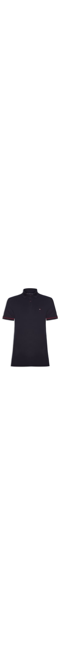 Polo Masculina Under Placket Detail Reg - Azul