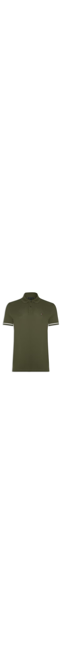 Polo Masculina Under Placket Detail Reg - Verde