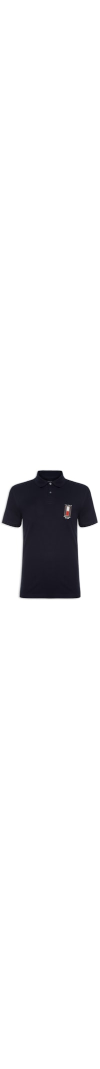 Polo Masculina Vertical Flag Regular - Azul
