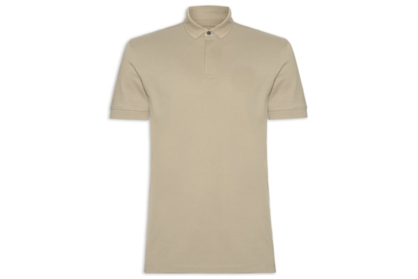 Polo Masculina Vista Coberta Em Piquet Colorfix - Bege