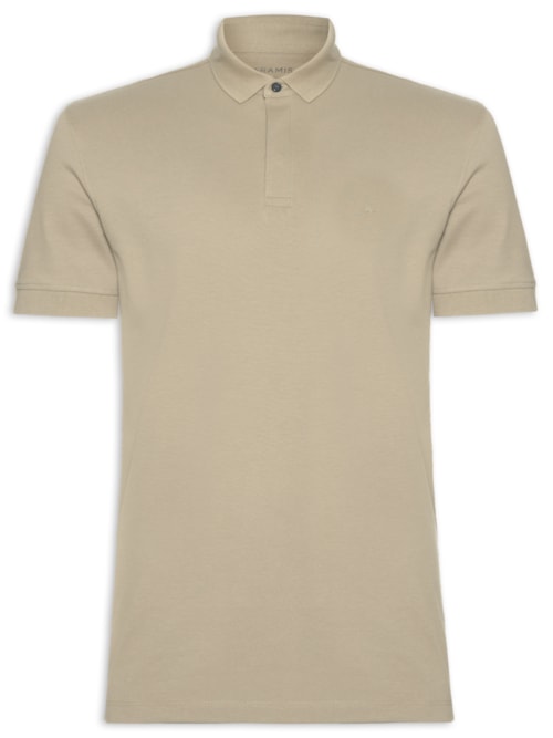 Polo Masculina Vista Coberta Em Piquet Colorfix – Bege