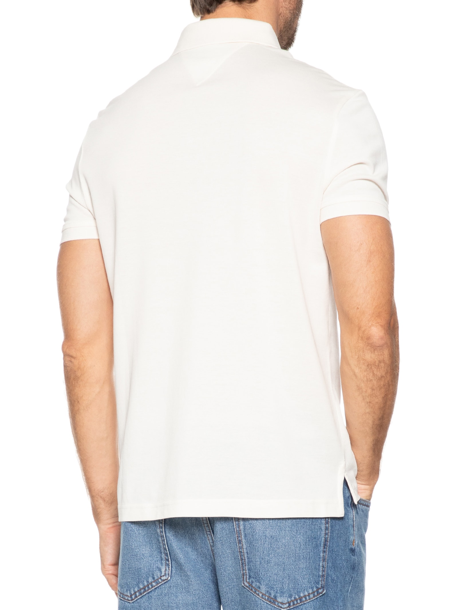 Polo Masculina Vista Coberta Regular Fit Bege Tommy Hilfiger