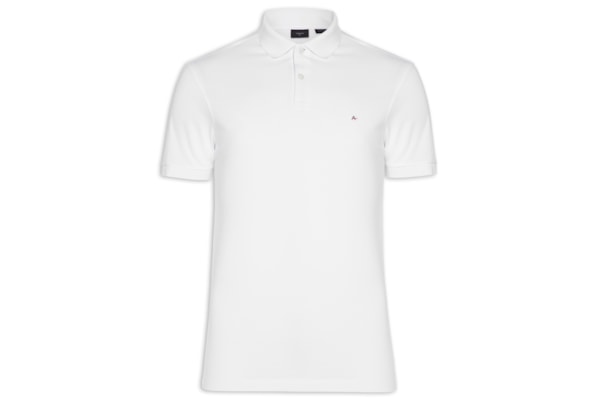 Polo Masculina Vista com Detalhe Interno - Branco