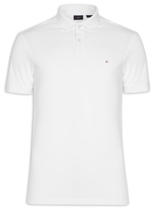 Polo Masculina Vista com Detalhe Interno – Branco