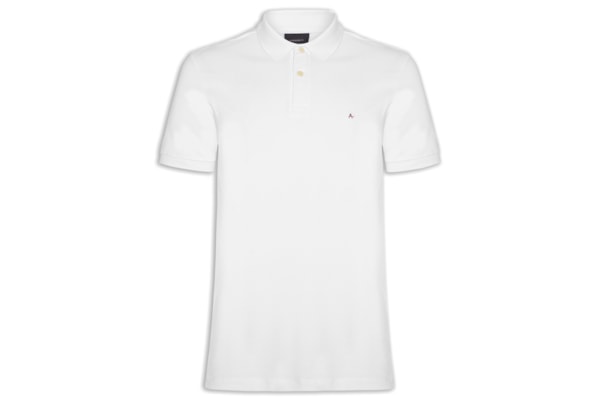 Polo Masculina Vista com Detalhe Interno - Branco