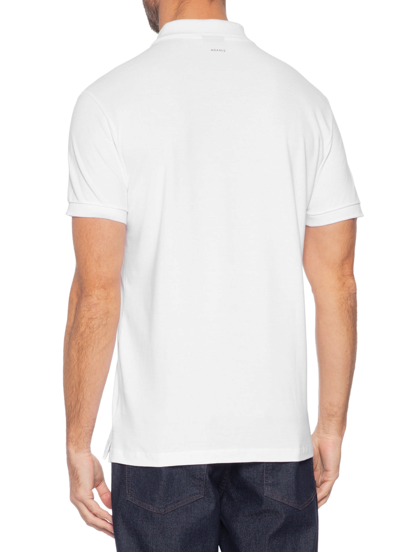 Polo Masculina Vista com Detalhe Interno Branco Aramis